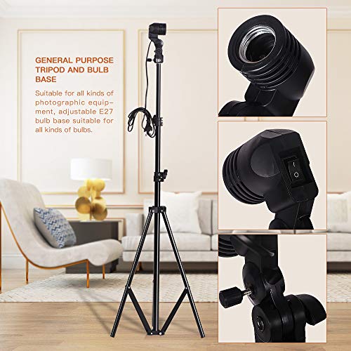 MOUNTDOG 800W Photography Umbrella Continuous Lighting Kit Photo Portrait Studio Day Light Umbrella Reflector Lights for Camera Shooting