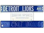 Detroit Lions Avenue Officially Licensed Authentic Steel 36x6 Blue & Silver NFL Street Sign