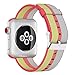 Yichan Woven Nylon Fabric Wrist Strap Replacement Band with Classic Square Stainless Steel Buckle for Apple Watch iWatch Series 1 / 2,Sport & Edition,42mm,Red