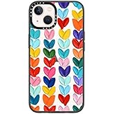 CASETiFY Compact iPhone 14 Case [4 ft. 2X Military Grade Drop Protection/Slim/Lightweight] - Clear Polka Daub Hearts - Clear Black
