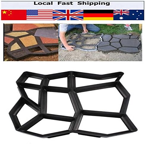 DIY Stone Pavement Plastic Mold Walk Path Maker Concrete Pavement Manually Paving Cement Brick Pathmate for Garden