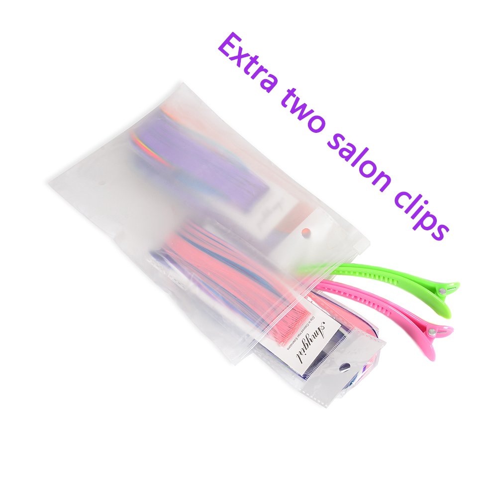 12 Pieces Party Highlights Clip in Colored Hair Extensions for Kids Girls Colorful Hair Extensions 22 inches Straight Synthetic Hairpieces 12 Multi-Colors