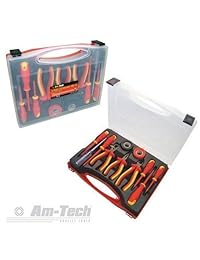 Am-Tech s9q1 Lote de 11 piezas juego de herramientas para electricista aislado 1000 VAC & 1500 VDC EN60900