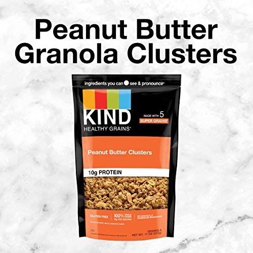 KIND Healthy Grains Granola, Peanut Butter Clusters, 11 Ounce, 10g