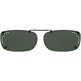 Solar Shield Clip-on Polarized Sunglasses Size 52 rec A Rimless with Diamonds New