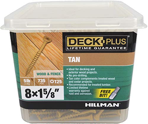 HILLMAN FASTENERS 48412 Deck Screws, Tan, 735 Piece