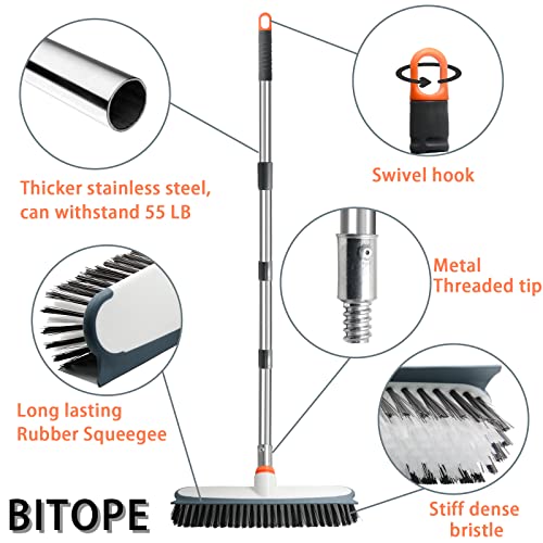 Heavy Duty Floor Scrub Brush with Long Handle,BITOPE 12\