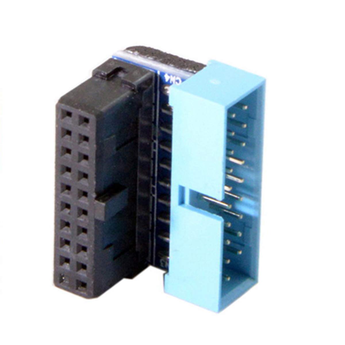cablecc USB 3.0 20pin Male to Female Extension Adapter Up Down Angled 90 Degree for Motherboard Mainboard (Down Angled)