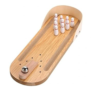 Generic Wooden Mini Desktop Parent-Child Fun Bowling Game Toy Set