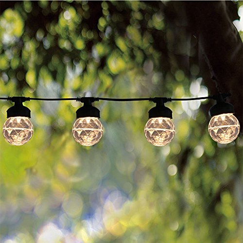 Warm white outdoor solar string lights,20 ft 8led cryst…