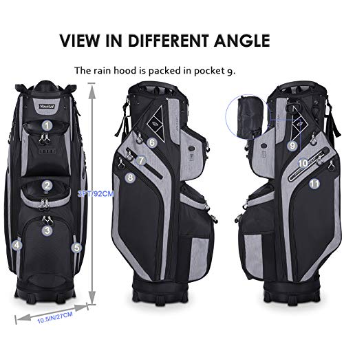 14 Way Golf Cart Bag for Push Bag Classy Design Full Length with Cooler, Rain Hood, Putter Well