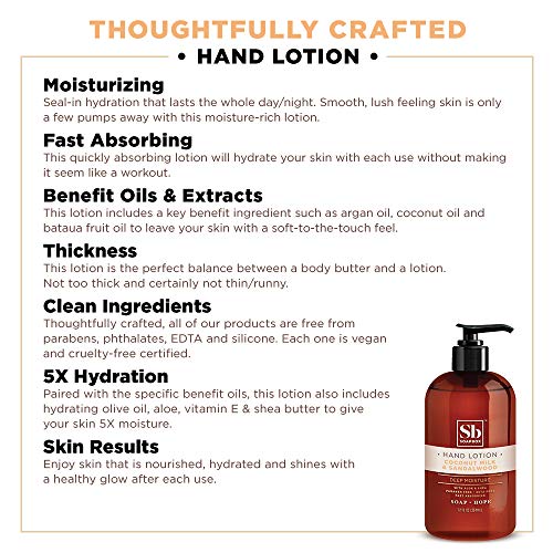 Soapbox Deep Moisture Hand Lotion, Coconut Milk & Sandalwood, Moisturizing Hand Cream for Dry Hands, 12 Ounce (3 Pack)