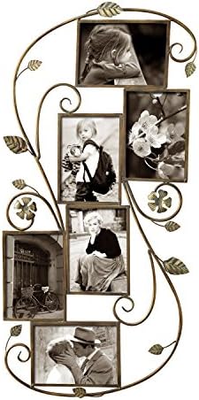 Bronze-Color Iron Collage Picture Frame, 6 Opening, 5 by 7-inch