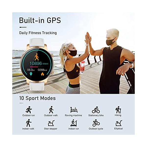 Nemheng Smart Watch for Women, Full Touch Fitness Tracker with Heart Rate Monitor, Sleep Monitor,Female Health Tracking…