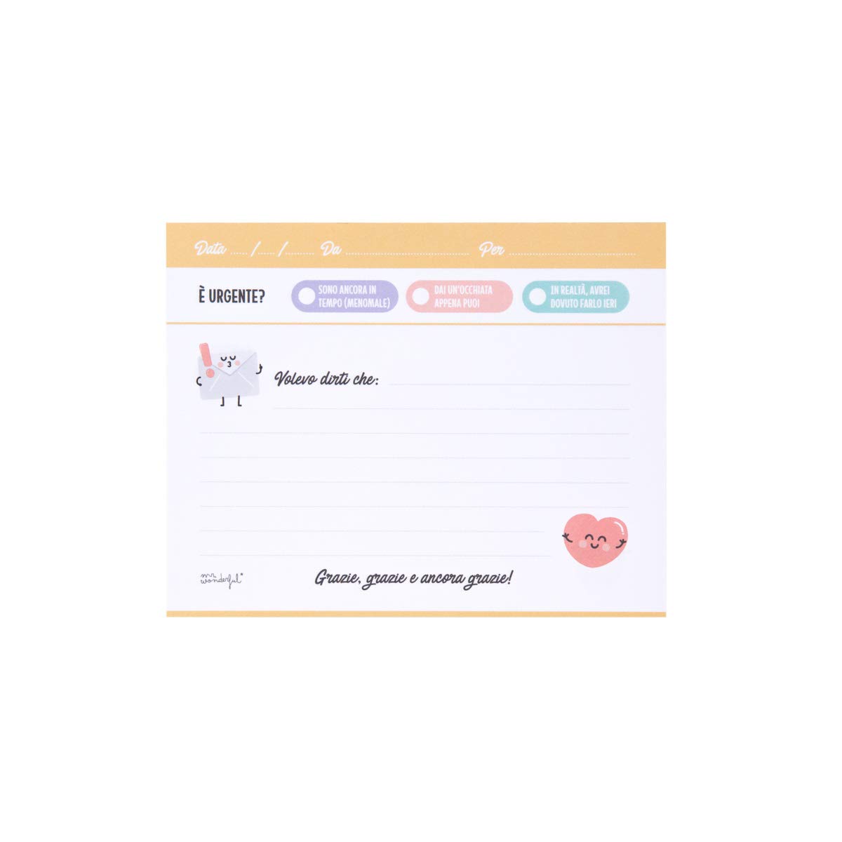 Mr. Wonderful Block Notes-Not Forget, Multicoloured, Unique