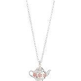 Alex and Ani Floral Teapot Locket Pendant Necklace