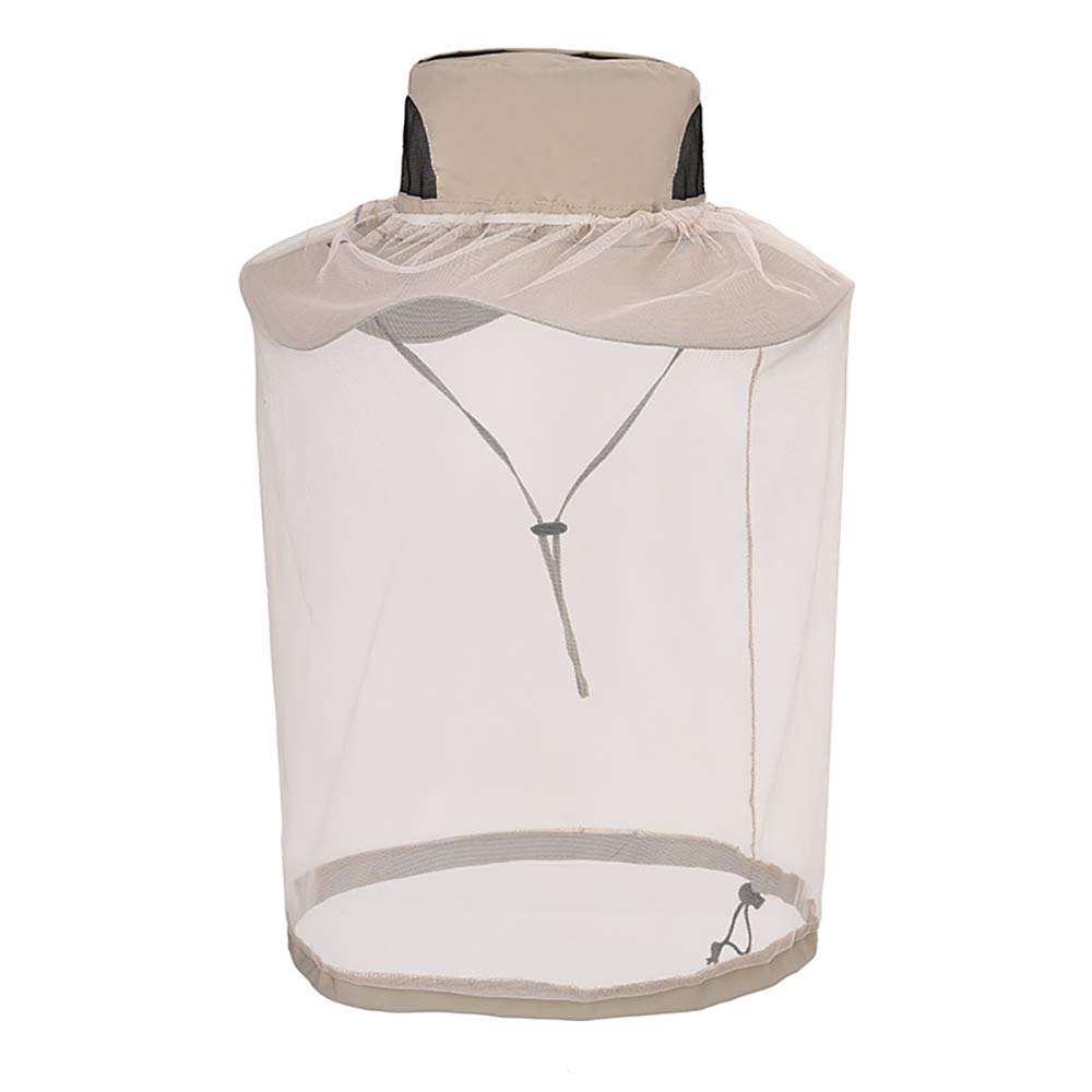 AOUTACC Mosquito Head Net Hat, Men Women Outdoor Sun Hat Bucket Hats with Hidden Net Mesh Face Protection Beekeeper Hat for Outdoor Safari Fishing Gardening Hiking Travel (Beige)
