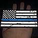 5 Pack New Reflective Tattered Thin Blue Line US Flag Decal Stickers for Cars & Trucks, 5 x 2.7 inch American USA Flag Decal Sticker Honoring Police Law Enforcement Vinyl Window Bumper Tape
