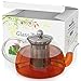 Glass Teapot & Kettle - Tea Pot Strainer and Infuser for Loose Leaf & Blooming & Flowering & Iced & Herbal Tea - Stovetop Safe Tea Maker - Gift Box - 80 oz / 1500 ml - holds 5 Cups