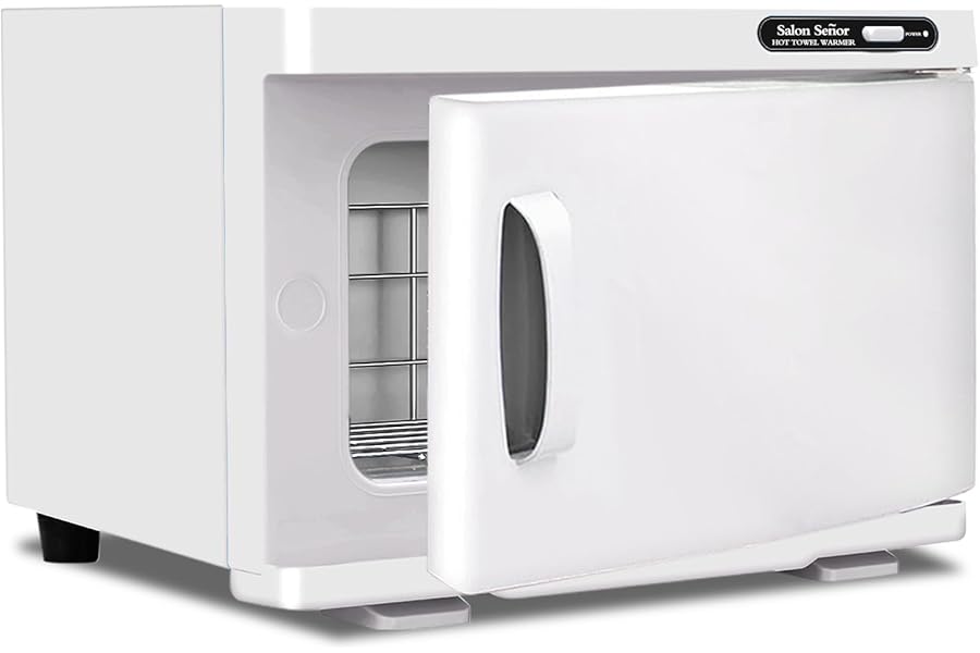 Salon Señor Hot Towel Warmer Cabinet 8L Towel Caddy for use in Facial Spas Salons and Home Use with Essential Oil Spot White