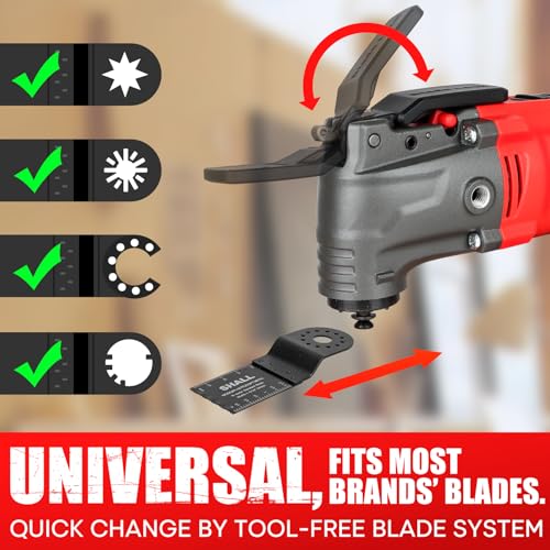 SHALL Oscillating Tool 300W Oscillating Multi Tool Kit with 3° Oscillation Angle, 6 Variable Speed, Auxiliary Handle, 40 Saw Accessories