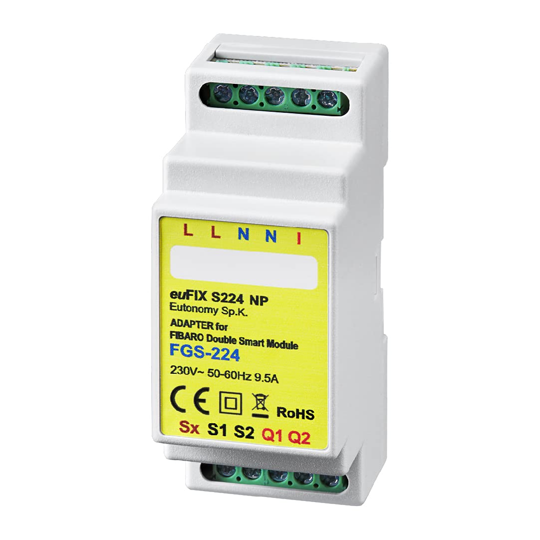 Eutonomy euFIX S224NP Adaptor for DIN Rail for FIBARO Double Smart Module without Buttons