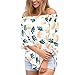 Han Shi Blouse, Women Fashion Sexy Tops Pineapple Printing Casual Long Sleeve T Shirt (XL, White)