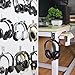 Geekria 2 Pack Headphone Stand Hanger Foldable Wall Mounted Headphones Holder, Durable Aluminum Headset Stand Holder for Universal Gaming Headset,Stand Come with Headband Protective Pad (Black)