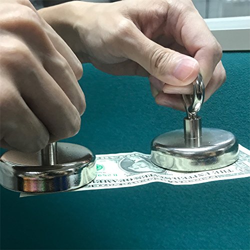 BIGTEDDY - Heavy Duty River Lake Salvage Fishing Recovery Magnet Strong Round M8 Rare Earth Neodymium Countersunk Magnetic Hooks Ceiling 112kg / 246 lbs. Pull Force