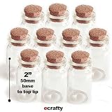 Message Bottles Spice Storage Glass Vials Cork Top 50mm 2 10ml 10pc by eCrafty.com