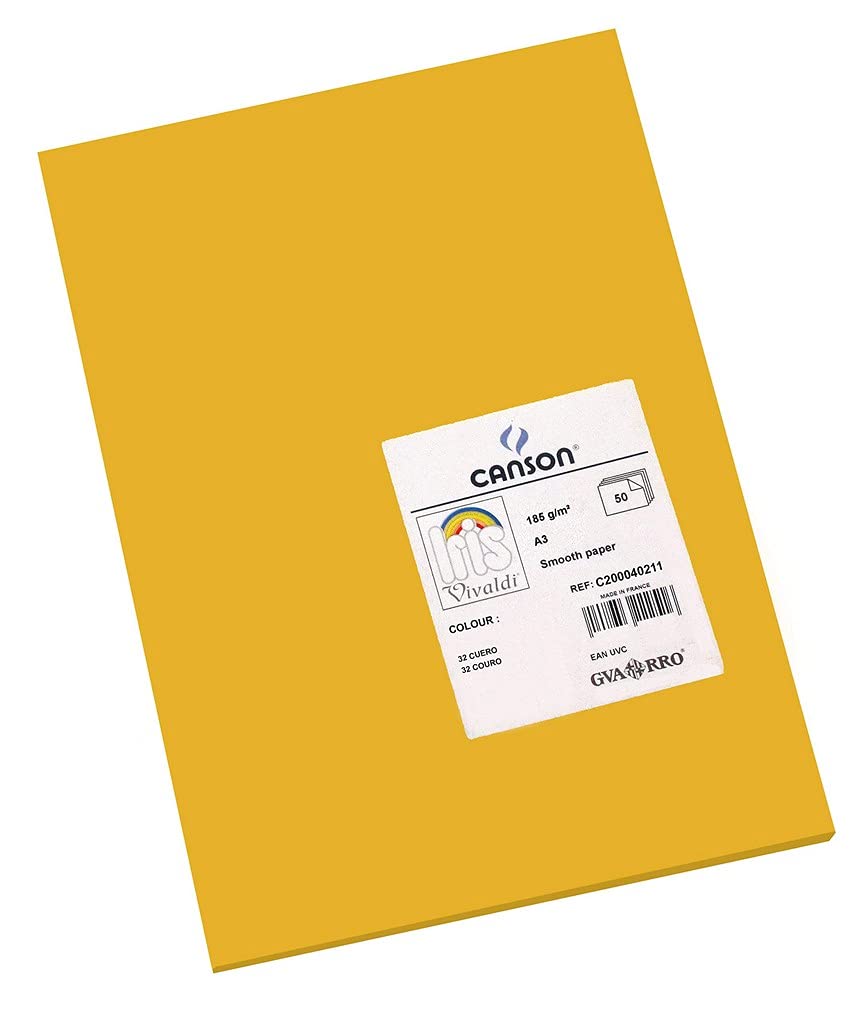 Canson Iris Vivaldi A3 185 GSM Smooth Colour Paper - Leather (Pack of 50 Sheets)