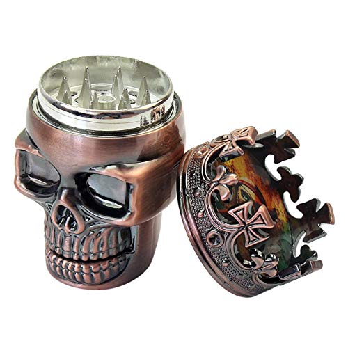Qewmsg Small Size 3 Layers Men Skull Head Shape Grinder Portable Herb Tobacco Herb Spice Crusher Hookah Smoking Accessories - Thumbnail 2