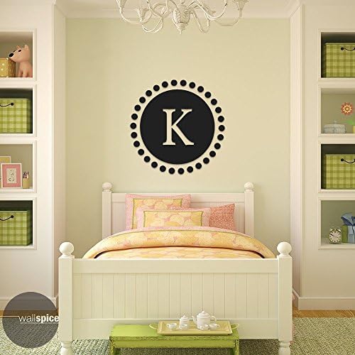 Single Letter Circle Monogram Vinyl Wall Decal Sticker