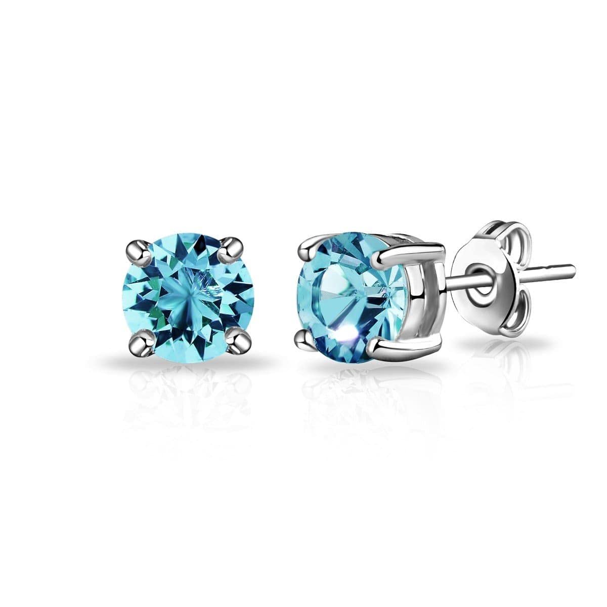 Philip Jones Light Blue Stud Earrings Created with Zircondia® Crystals