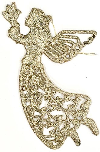 Gold Glitter Angel Christmas Tree Ornaments Holiday Home Decoration 10 Pack Set