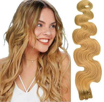 Amazon Com Long Curly 24 Honey Blonde Tape In Hair Extensions
