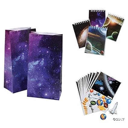 3 Dozen 36 Outer Space Party Favors 12 Ea Make A Solar System Stickers Sheets Mini Notebooks Goody Bags Science Planets Solar System