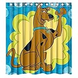 Custom Scooby Doo Cartoon Waterproof Bathroom Shower Curtain Polyester Fabric Shower Curtain Size 66 X 72