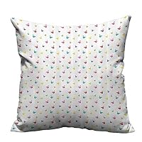 DragonBuildingMaterials Household Pillowcase Rainbow Colored Cute SwansBirds Wings Themed Nursery Kids Playroom Washable and Hypoallergenic（Double-Sided Printing） 20x20 inch