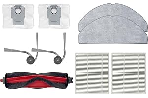 ZHICHENG 9pcs Main Brush/Side Brush/Mop Cloth/Filter/Dust bags compatible with Roborock /Q7 M5/ Q7 TF /Q7 TF+/ Q7 M5+/ Robot Vacuum Cleaner Spare Parts (9pcs combination)