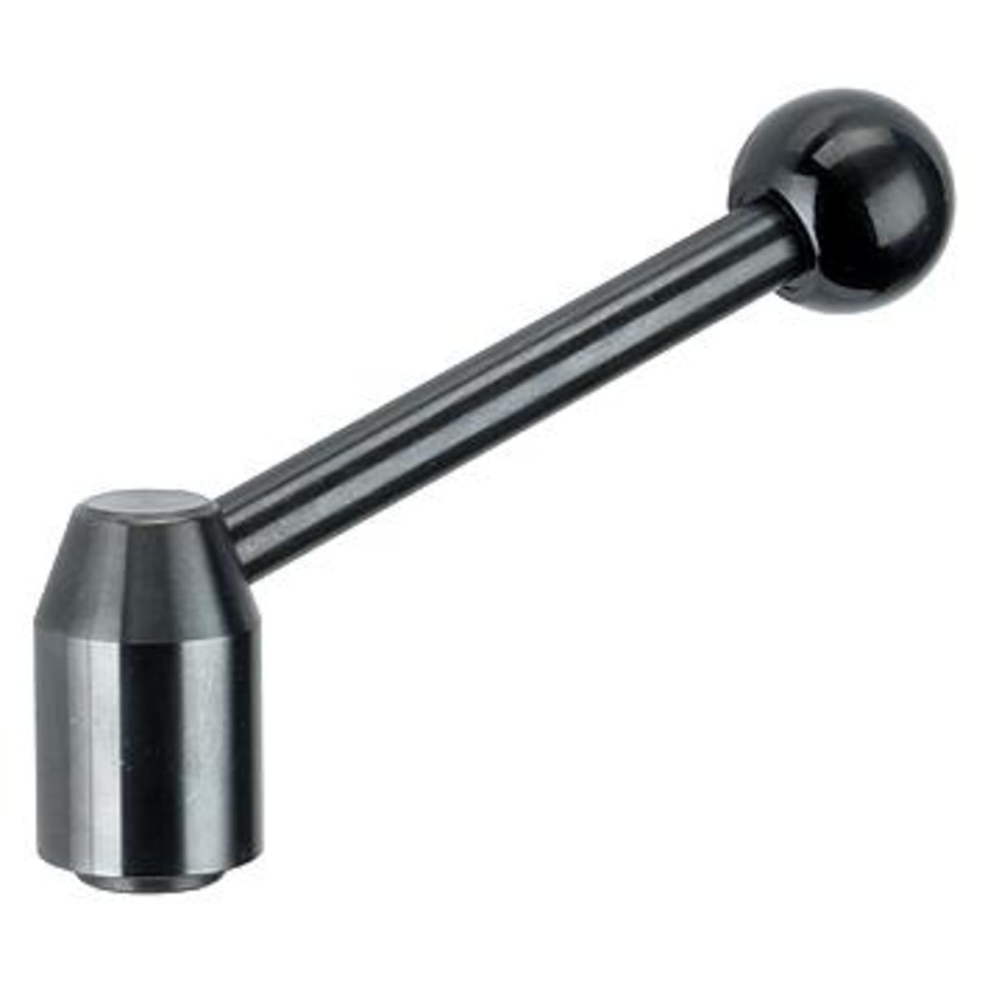 HALDER 24440.0301 Adjustable Tension Lever/with Internal Thread, Steel/Matte, d1=28 mm / d2=M10 / Stahl