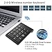 Numeric Keypad 2.4G wireless Keyboard Mini Portable 18 Keys Number Pad Financial Accounting Keypad with USB Receiver wireless 10 keys for Laptop Desktop PC Black