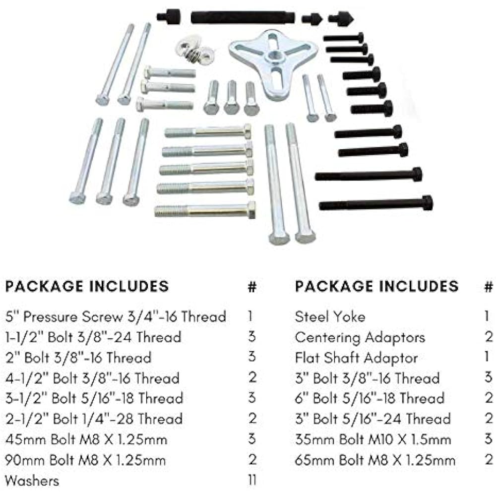 Harmonic Balancer Tool Kit Puller And Installer Bolt Removal For Engine