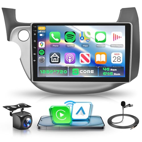 [4G+64G] Android Car Radio Stereo for Honda Fit 2008 2009 2010 2011 2012 2013 with Qual-comm Snapdragon Chip, Carplay Android Auto, 10.1