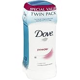 Dove Anti-Perspirant Deodorant Invisible Solid, Powder, Twin Pack, 5.20 Oz (Pack of 4)