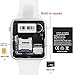 Bluetooth Smart Watch - WJPILIS Touch Screen Smart Wrist Watch Smartwatch Phone SIM Card Slot Camera Pedometer Sport Tracker Compatible iOS iPhone Android Samsung Women Kids Men (White2)
