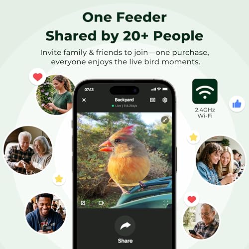 Kiwibit Smart Bird Feeder with Camera Solar Powered, 4K Video Live stream, Wireless Outdoors Bird Camera, AI Identification Bird Species, Real-Time Bird Alert, Birdwatching Gift for Bird Lovers, Green