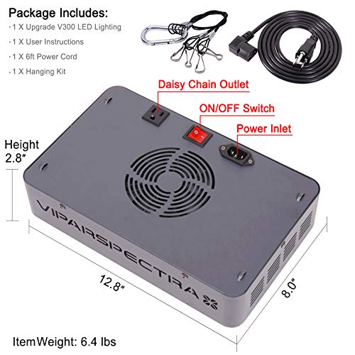 VIPARSPECTRA Reflector-Series 300W LED Grow Light Full Spectrum for Indoor Plants Veg...