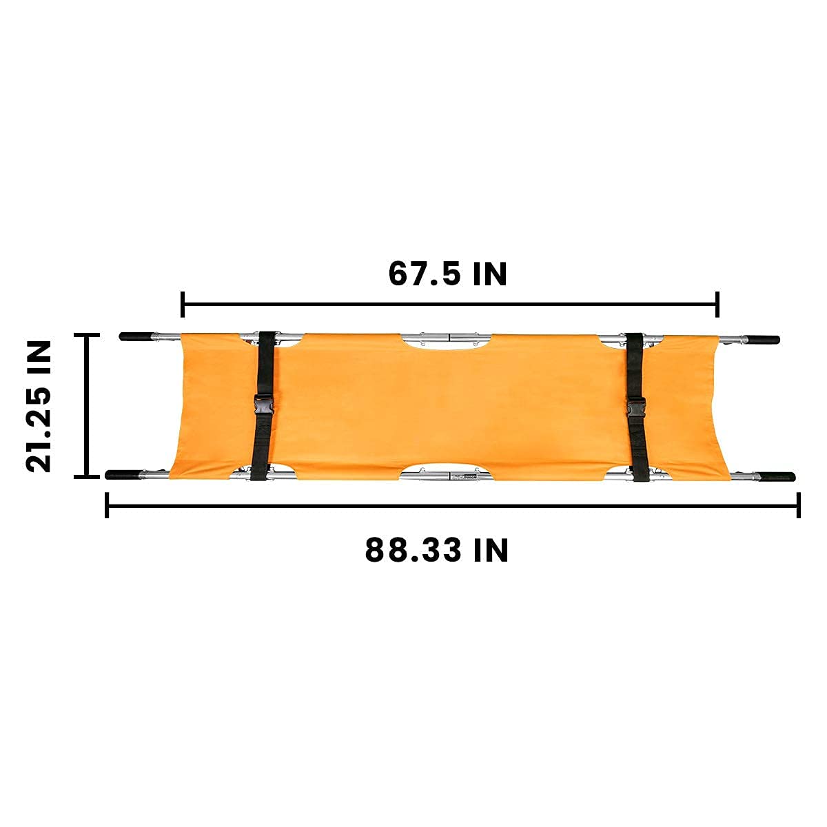 LINE2design Fold Stretcher with Handles Waterproof Aluminum Rescue Back Stretcher - Emergency Medical Portable Travel Size Patient Transport Stretcher EMT Backboard Medical Stretcher - Orange