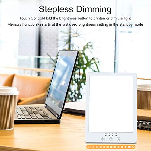 Light Therapy Lamp, AGKupel LED Bright White Therapy Light - UV Free 10000 Lux Brightness Timer Function with 3 Adjustable Brightness Levels Touch Control for Home Office Use